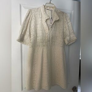 Zara Brand New Lace dress with rhinestone buttons size XL SEE MEASUREMENT BELOW